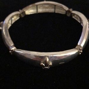 Fleur de Lis Silver Stretch Bracelet